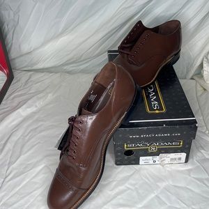 Stacy Adams Madison Oxford Brown Dress Shoes Size 9 1/2 D